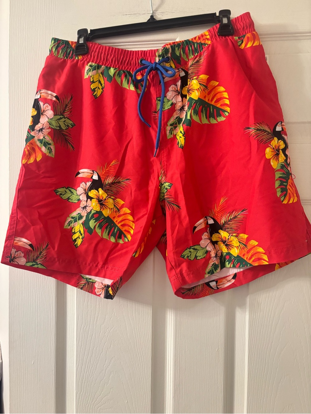 Club Room Red Tropical Toucan Swim Shorts